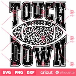 Touchdown SVG Leopard Football Season T Shirt Bw Design SVG