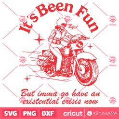 Trendy Existential Crisis Retro Motorcycle Girl Y2K Aesthetic SVG Design Perfect For T Shirts