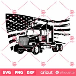 Trucker Usa Flag SVG Truck Clipart SVG