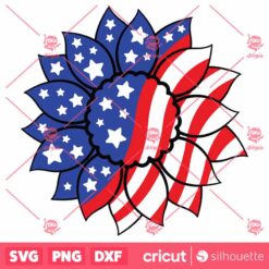 Usa Sunflower SVG American Flag SVG