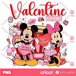 Valentine Main Street Mouse Couple PNG