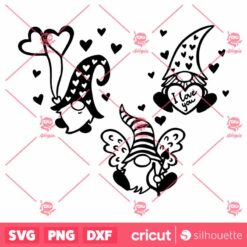 Valentines Day SVG Three Gnomes SVG