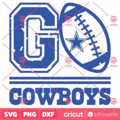 Vintage Football Go Cowboys SVG