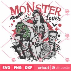 Vintage Halloween Monster Lover SVG