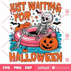 Vintage Just Waiting For Halloween SVG