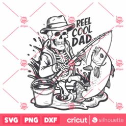 Vintage Reel Cool Dad Fishing SVG