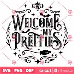 Welcome My Pretties SVG Halloween Round Sign Design SVG