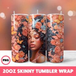 African American Black Girls 1 Tumbler Wrap, 20oz Skinny Tumbler Wrap