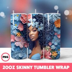 African American Black Girls 11 Tumbler Wrap, 20oz Skinny Tumbler Wrap