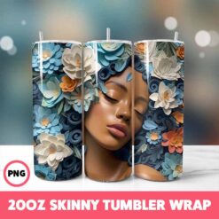 African American Black Girls 14 Tumbler Wrap, 20oz Skinny Tumbler Wrap