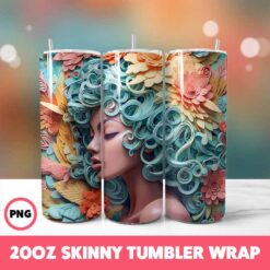 African American Black Girls 2 Tumbler Wrap, 20oz Skinny Tumbler Wrap