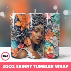 African American Black Girls 22 Tumbler Wrap, 20oz Skinny Tumbler Wrap