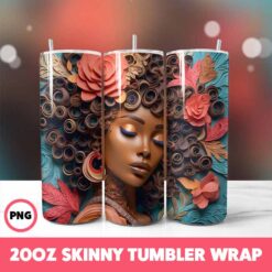 African American Black Girls 26 Tumbler Wrap, 20oz Skinny Tumbler Wrap