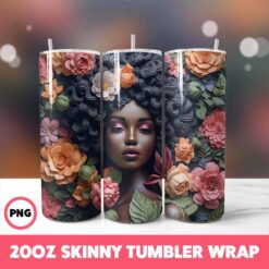 African American Black Girls 30 Tumbler Wrap, 20oz Skinny Tumbler Wrap