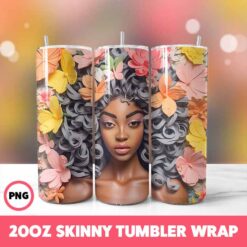 African American Black Girls 33 Tumbler Wrap, 20oz Skinny Tumbler Wrap