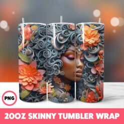 African American Black Girls 36 Tumbler Wrap, 20oz Skinny Tumbler Wrap