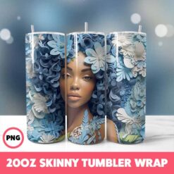 African American Black Girls 37 Tumbler Wrap, 20oz Skinny Tumbler Wrap