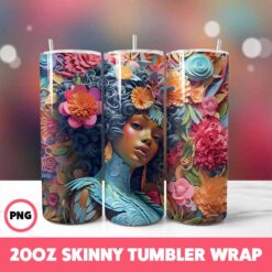 African American Black Girls 38 Tumbler Wrap, 20oz Skinny Tumbler Wrap