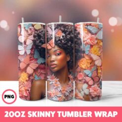 African American Black Girls 39 Tumbler Wrap, 20oz Skinny Tumbler Wrap