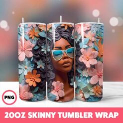 African American Black Girls 4 Tumbler Wrap, 20oz Skinny Tumbler Wrap