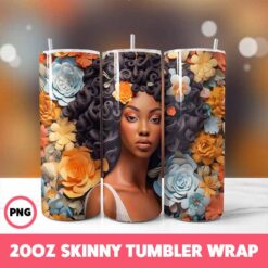 African American Black Girls 42 Tumbler Wrap, 20oz Skinny Tumbler Wrap