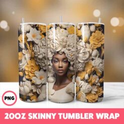 African American Black Girls 46 Tumbler Wrap, 20oz Skinny Tumbler Wrap