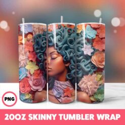 African American Black Girls 47 Tumbler Wrap, 20oz Skinny Tumbler Wrap