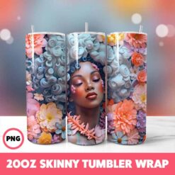 African American Black Girls 49 Tumbler Wrap, 20oz Skinny Tumbler Wrap