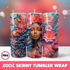 African American Black Girls 52 Tumbler Wrap, 20oz Skinny Tumbler Wrap