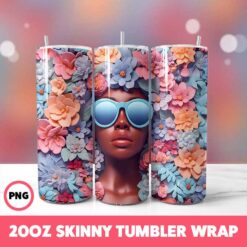 African American Black Girls 54 Tumbler Wrap, 20oz Skinny Tumbler Wrap