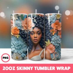 African American Black Girls 55 Tumbler Wrap, 20oz Skinny Tumbler Wrap