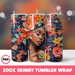 African American Black Girls 56 Tumbler Wrap, 20oz Skinny Tumbler Wrap