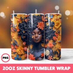 African American Black Girls 6 Tumbler Wrap, 20oz Skinny Tumbler Wrap