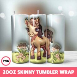 Animals 10 Tumbler Wrap, 20oz Skinny Tumbler Wrap