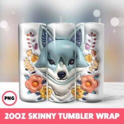 Animals 7 Tumbler Wrap, 20oz Skinny Tumbler Wrap