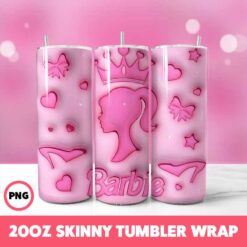 Barbie 5 Tumbler Wrap, 20oz Skinny Tumbler Wrap