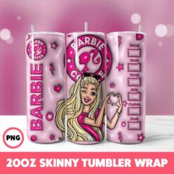 Barbie 6 Tumbler Wrap, 20oz Skinny Tumbler Wrap