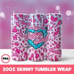 Barbie 7 Tumbler Wrap, 20oz Skinny Tumbler Wrap