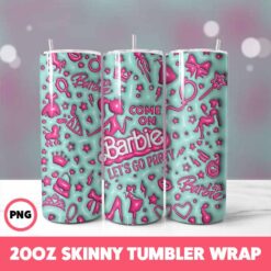 Barbie 8 Tumbler Wrap, 20oz Skinny Tumbler Wrap