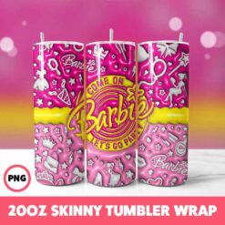 Barbie 9 Tumbler Wrap, 20oz Skinny Tumbler Wrap