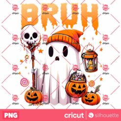 Bruh Ghost Funny Halloween Cute Ghost Trick Or Treat PNG