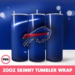 Buffalo Bills NFL Tumbler Wrap, Sports 61 Tumbler Wrap, 20oz Skinny Tumbler Wrap