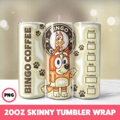 Cartoons 10 Tumbler Wrap, 20oz Skinny Tumbler Wrap