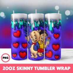 Cartoons 8 Tumbler Wrap, 20oz Skinny Tumbler Wrap