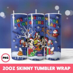 Cartoons Christmas 12 Tumbler Wrap, 20oz Skinny Tumbler Wrap