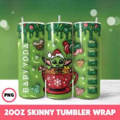 Cartoons Christmas 15 Tumbler Wrap, 20oz Skinny Tumbler Wrap