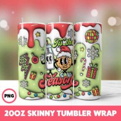 Cartoons Christmas 22 Tumbler Wrap, 20oz Skinny Tumbler Wrap