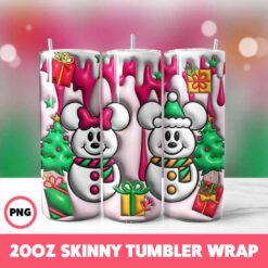 Cartoons Christmas 23 Tumbler Wrap, 20oz Skinny Tumbler Wrap