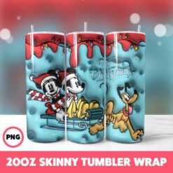 Cartoons Christmas 24 Tumbler Wrap, 20oz Skinny Tumbler Wrap