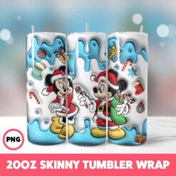 Cartoons Christmas 25 Tumbler Wrap, 20oz Skinny Tumbler Wrap